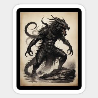 Demon with Open Mouth and Claws Sticker